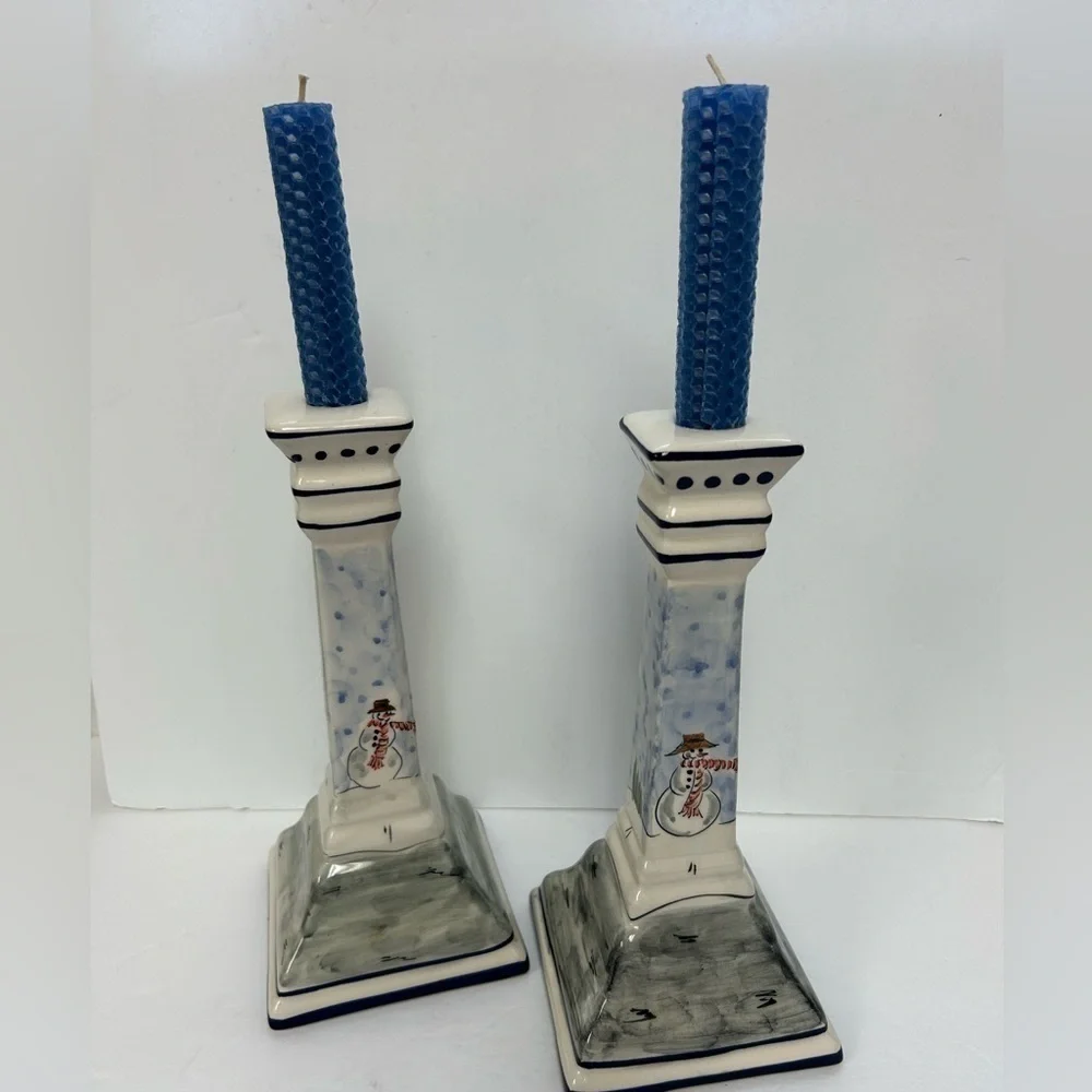 Vintage RCCL Portugal Tapered Hand Painted Candle Holders